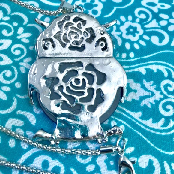 NEW!💎💙💎BIG BLUE OWL🦉STATEMENT NECKLACE BIRD - Picture 6 of 8